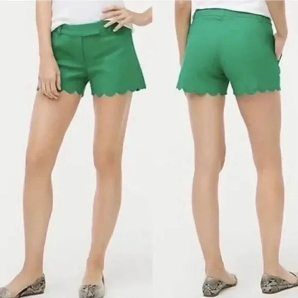 NWT J. Crew Factory Linen-Blend Scalloped Hem Shorts - Picture 3 of 10